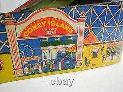 J5 Rare Henery Katz Coney Island Roller Coaster The Big Dip Tin Litho Wind-up