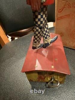 JAZZBO JIM 1921 LOUIS MARX WORKING TIN LITHO WIND UP TOY With RARE BOX VARIATION