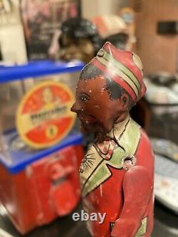 JAZZBO JIM 1921 LOUIS MARX WORKING TIN LITHO WIND UP TOY With RARE BOX VARIATION