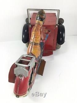JML Delivery Motorcycle Tin Toy Wind Up Scarce 1930s French Pre-War Triporteur