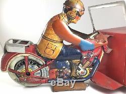 JML Delivery Motorcycle Tin Toy Wind Up Scarce 1930s French Pre-War Triporteur