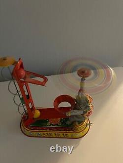 JW circus elephant ball game wind up toy works made US zone Germany