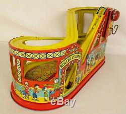 J. Chein #275 Tin Litho Mechanical Wind Up Roller Coaster-ex. In Orig. Box