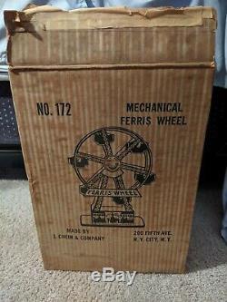 J Chein Hercules Ferris Wheel Works With Original Box Vintage Tin Wind Up Toy
