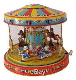 J. Chein Playland Merry Go Round Carousel Excellent Condition & Box