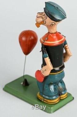 J. Chein Popeye Floor Puncher Wind-up Excellent Working Condition Circa 1936