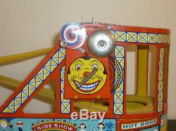 J Chein Roller Coaster Vintage Tin Wind Up Toy With Car. Works