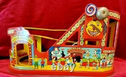 J. Chein Tin Wind Up Roller Coaster with One Car #275 Works with Help