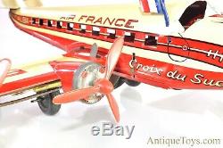 Joustra Air France 6 Engine Croix Du Sud F-ALBA Tin Litho Windup Airplane