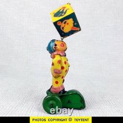 Juggling Circus Clown tin wind-up toy Kuramochi CK Japan. SEE MOVIE