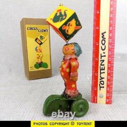 Juggling Circus Clown tin wind-up toy Kuramochi CK Japan. SEE MOVIE