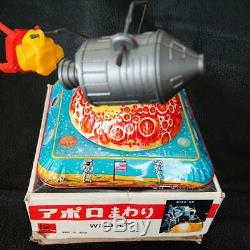 Koukyu shokai Wind-Up Tin Toy Spinning Apollo Vintage Very Rare Toy Japan