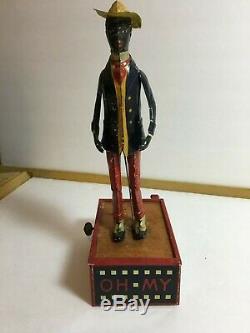 LEHMANN ALABAMA CN JIGGER ANTIQUE BLACK TIN TOY GERMANY TINPLATE wind up