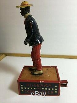 LEHMANN ALABAMA CN JIGGER ANTIQUE BLACK TIN TOY GERMANY TINPLATE wind up