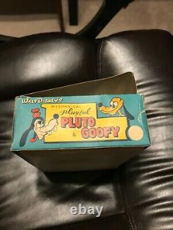 LINEMAR Rare Tin Wind-up PLAYFUL PLUTO and GOOFY BOXED SET OF 2 Toys! REDUCED