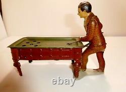 LOOK Tin wind-up billiard pool toy C1920 Gunthermann Germany Exc condition NR