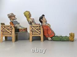 L'il Abner Dog Patch 4 Piano Litho Tin Wind Up Toy 1945 Unique Art Mfg. USA