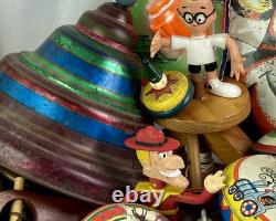 Large Grouping of Vintage Toys (30++)' Made In USA Metal, Wood, Plush