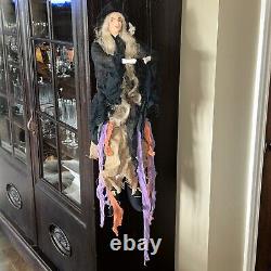 Large Vintage Handmade Old Lady Witch Wooden Marionette String Puppet 28 Long