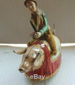 Lehmann Paddy and the Pig Antique Tin Windup Toy Germany 1903 Patent date Works