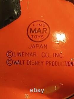 Linemar Walt Disney Mickey Mouse Spinning Tail Toy Tin Litho Wind-up with Box