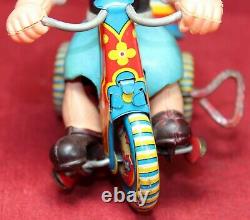 Linemar Wind-Up Popeye on Tricycle with Bell Tin Toy Vintage