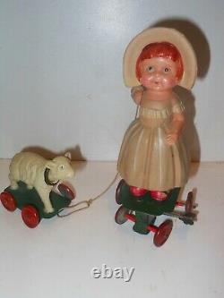 Little boo peep vintage wind up tin toy celluloid doll Japan OHTA K trademark