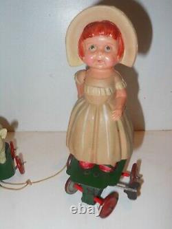 Little boo peep vintage wind up tin toy celluloid doll Japan OHTA K trademark