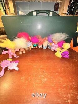 Lot Of 10 Vintage Troll Dolls 7 Are 60's-70's-80's Dam/Horseshoe See Pictures