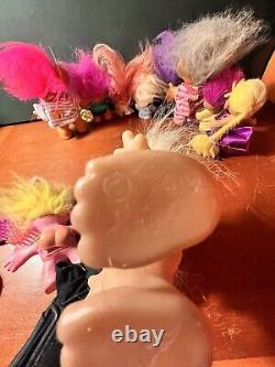 Lot Of 10 Vintage Troll Dolls 7 Are 60's-70's-80's Dam/Horseshoe See Pictures