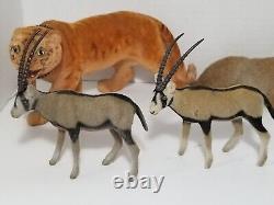 Lot Of 15 Vintage Flocked Animals Toys Decor Assorted Safari Bears Zebra Monkey