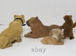 Lot Of 15 Vintage Flocked Animals Toys Decor Assorted Safari Bears Zebra Monkey
