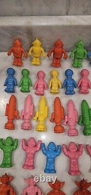 Lot Of 44 1980s Diener SPACE RAIDERS Rubber Erasers 4 Complete Sets Robo Alian