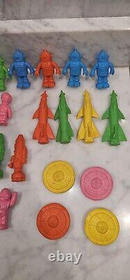 Lot Of 44 1980s Diener SPACE RAIDERS Rubber Erasers 4 Complete Sets Robo Alian