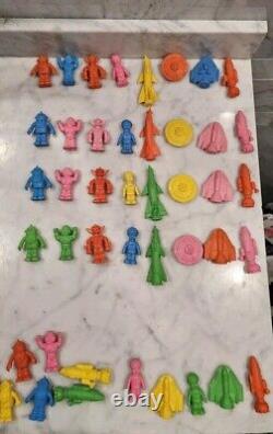 Lot Of 44 1980s Diener SPACE RAIDERS Rubber Erasers 4 Complete Sets Robo Alian