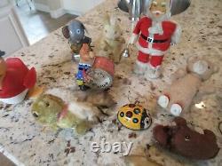 Lot of 14 Vintage wind up & Battery toys Tin, Plastic, Mohair Japan Not working