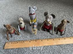 Lot of 5 Five Schuco Mohair Key WInd Mice Mouse GERMANY 2 Work Come With 1 Key