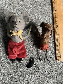 Lot of 5 Five Schuco Mohair Key WInd Mice Mouse GERMANY 2 Work Come With 1 Key