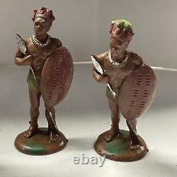 Lot of 5 VTG MCM J H Miller Wax Plastic African Safari Natives Toys