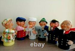 Lot of 6 pcs of Vintage Circa 1960s Drinking Man Squeaker Toys. Rare