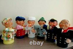 Lot of 6 pcs of Vintage Circa 1960s Drinking Man Squeaker Toys. Rare