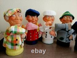 Lot of 6 pcs of Vintage Circa 1960s Drinking Man Squeaker Toys. Rare