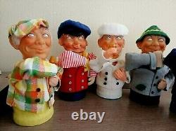 Lot of 6 pcs of Vintage Circa 1960s Drinking Man Squeaker Toys. Rare