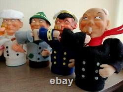 Lot of 6 pcs of Vintage Circa 1960s Drinking Man Squeaker Toys. Rare