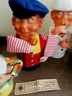Lot of 6 pcs of Vintage Circa 1960s Drinking Man Squeaker Toys. Rare