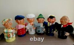 Lot of 6 pcs of Vintage Circa 1960s Drinking Man Squeaker Toys. Rare