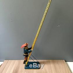 Louis Marx & Co. Smokey Joe climbing firefighter vintage wind up toy