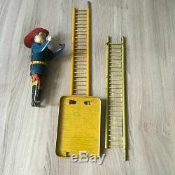 Louis Marx & Co. Smokey Joe climbing firefighter vintage wind up toy