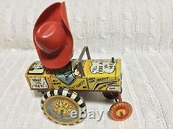 Louis Marx & Company Vintage Milton Berle Crazy Car Wind Up Tin Toy Car