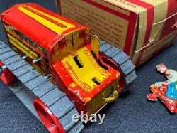 Louis Marx, Tin Wind-up Litho Midget Climbing Tractor with Original Box